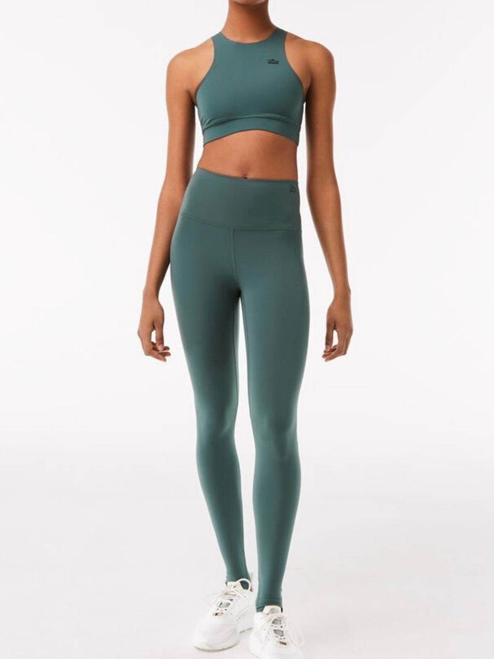 Lacoste Collapsible Stirrup Leggings & Sports Bra Set – Emerald Green
